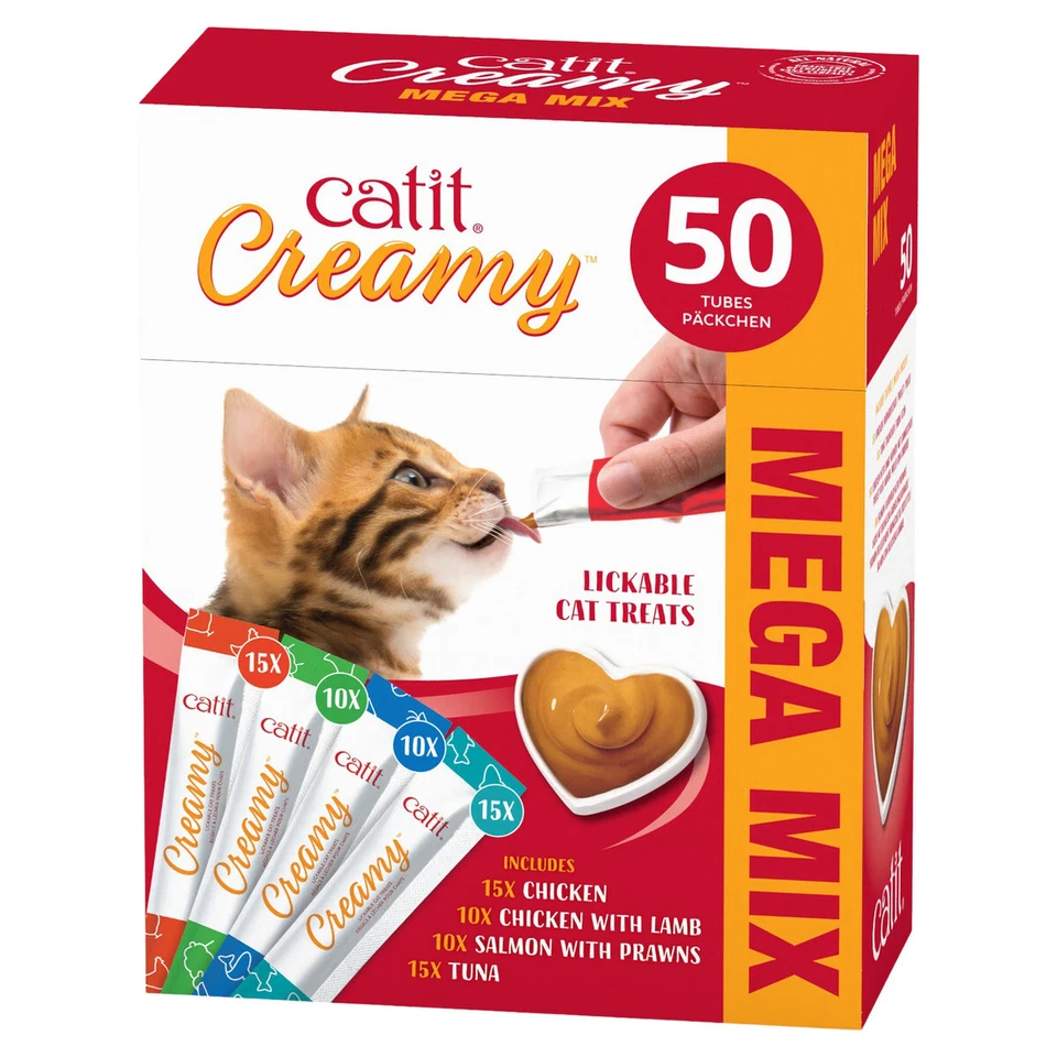 Catit Creamy Multipack 50 x 10 g, Katzensnack, UVP 17,99 EUR, NEU