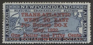 NEUFUNDLAND C12 1932 1,50 $ DORNIER DO-X ZUSCHLAG AUF 1,00 $ LUFTPOST POSTFRISCH CV 800 $ - Bild 1 von 4