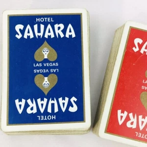 Vintage Sahara Hotel Las Vegas Casino 100 Playing Cards Both Blue and Red Decks - Picture 1 of 8