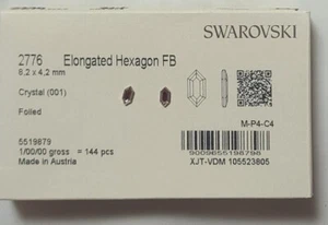 5 SWAROVSKI Elongated Hexagon 8.2x4.2 mm Crystals New Rhinestones Bling - Picture 1 of 6