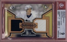 SIDNEY CROSBY 2005-06 UD SPX WINNING MATERIALS ROOKIE SPECTRUM 07/10 BGS 9