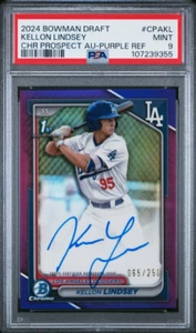 Kellon Lindsey 2024 Bowman Draft Chrome Auto Purple Refractor /250 PSA 9 - Bild 1 von 2
