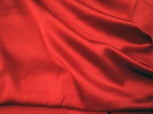 Satin Charmeuse Fabric Red Cherry 3.3 yards - Picture 1 of 6