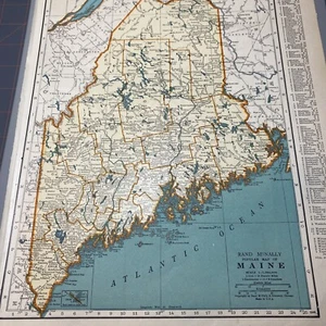 1940's Maine atlas Map Vintage - Picture 1 of 18