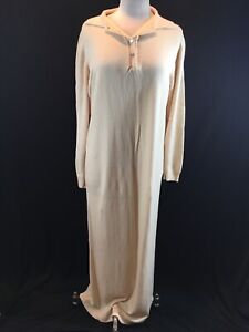 Ladies Cashmere Silk Blend Long Cream Dress Size Medium