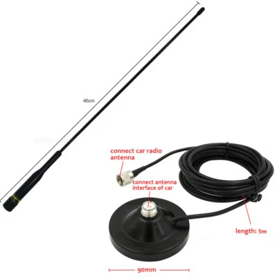 Antenas VHF/UHF Nagoya NL-R3 + Cable coaxial magnético para automóvil móvil (16,4 pies) 5 m RG58 Foto 1 de 4