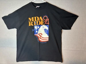 Camiseta de colección 94 MDA Ride Motorcycle para hombre negra puntada única XL EE. UU. - Imagen 1 de 11