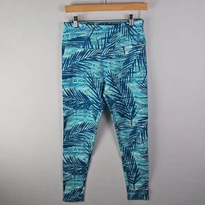 Soft Surroundings Aqua Leaf Print Leggings Sz PS - Picture 1 of 10