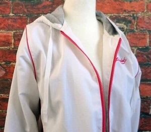 Chaqueta cortavientos/pista con capucha para mujer Reebok L blanca - Imagen 1 de 9