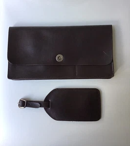 Corban & Blair Leather Wallet Luggage Tag Set Travel NWOT Compartments Gift Him - Bild 1 von 5