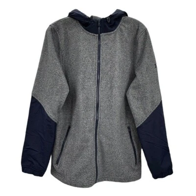 Under Armour 男式 S Phenom 宽松 Coldgear 全拉链连帽夹克海军蓝 UA — 第 1/4 张图片