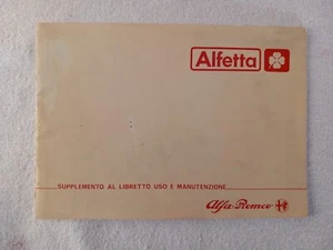Supplemento al Libretto Uso e Manutenzione Alfa Romeo Alfetta Q.O. - Foto 1 di 24