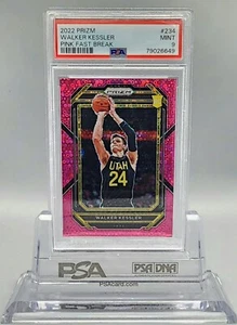 2022-23 Panini Prizm Walker Kessler Fast Break Pink Disco Rookie /50 PSA 9 Mint - Picture 1 of 2