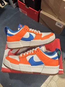 Size 8.5W - Women’s Nike Dunk Low Disrupt Supa Orange Blue White CK6654-104 - Picture 1 of 8