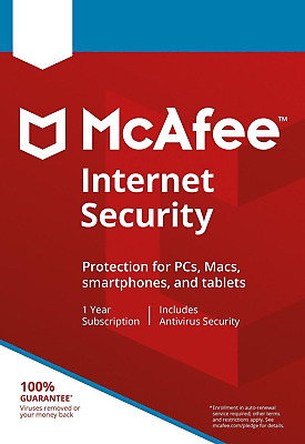 McAfee Internet Security 2022 10 Device (10 PC) 1 Year Antivirus • 7.75£