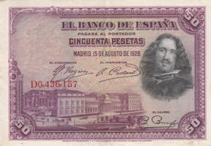 Banknote Banknote SPANIEN SPAIN ESPANA 50 Pts 1928 Zustand siehe Scan 157 - Bild 1 von 1