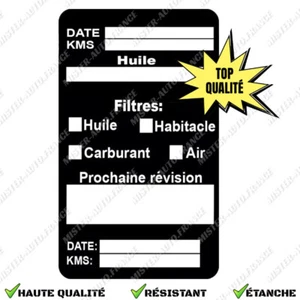 Autocollant Étiquette Vidange Entretien Véhicule Étanche Voiture ✅Huile Filtre - Imagen 1 de 5