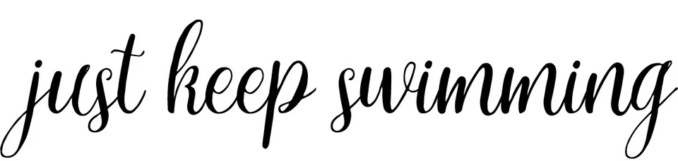 Just Keep Natación Vinilo Calcomanía Pegatina Encontrar Nemo Inspirador Pinterest Palabra Foto 1 de 1