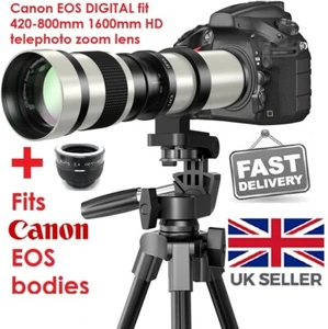 Canon EOS DSLR DIGITAL fit 420 800mm 1600mm zoom lens 1000D 2000D 3000D 4000D + - Picture 1 of 9