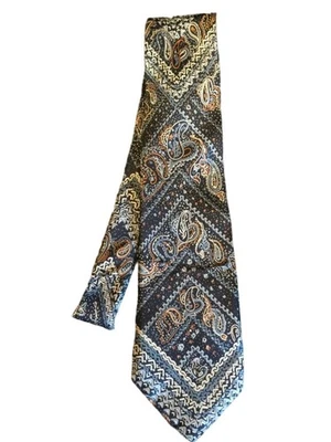 Corbata de cuello clásica multicolor vintage Oleg Cassini de Birmania para hombre Foto 1 de 4