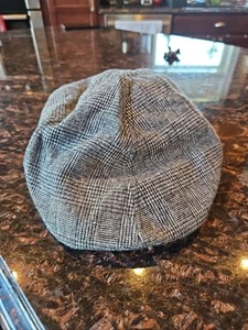 Cappello Berretto Banana Republic Bianco e Nero Newsboy Cabbie S/M - Foto 1 di 5