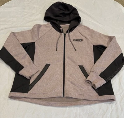 Sudadera con capucha Under Armour Rival FZ polar mangas de malla cremallera completa para mujer - gris/rosa XL Foto 1 de 4