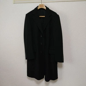 GUCCI Wool Blend Black Chester Coat Long Button Size 50 Used - Picture 1 of 4