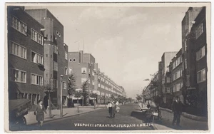 C1930s Amsterdam ~ Vespuccistraat ~ Foto postal real vintage - Imagen 1 de 2