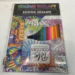 Adult Colouring Book Amazing Sealife Fish Whales Octopus Seahorse Dolphin Squid - Picture 1 of 2