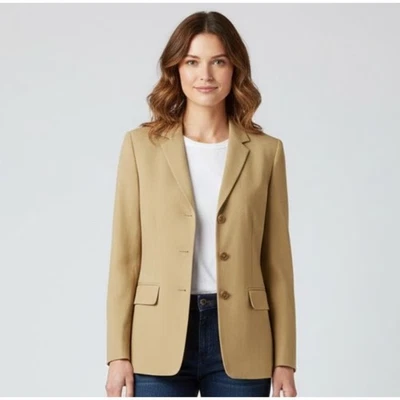 Chaqueta blazer para mujer Lauren Ralph Lauren color tostado talla 6 mezcla de lana Foto 1 de 4