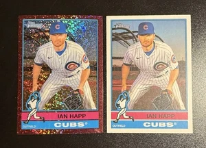 2025 Topps Heritage Ian Happ Chrome Pink Sparkle #222 Chicago Cubs + Base - Picture 1 of 2