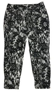 Sofia Vergara Jeans 16 Rosa Hi-Rise Curvy Ankle schwarz weiß Print 34"W x 26"L - Bild 1 von 10