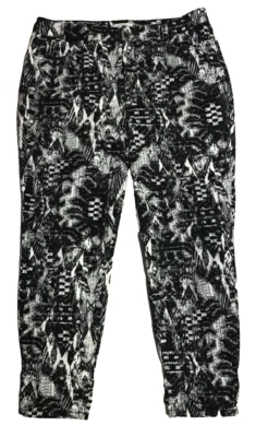 Sofia Vergara Jeans 16  Rosa Hi-Rise Curvy Ankle Black White Print 34"W x 26"L - Image 1 of 4