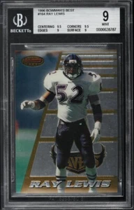 1996 Bowman's Best #164 Ray Lewis RC ROOKIE BGS 9 COME NUOVO - Foto 1 di 2
