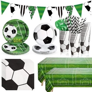 FillTouch 195 Pcs Soccer Party Supplies 24 Guest Disposable Dinnerware with S... - Picture 1 of 6