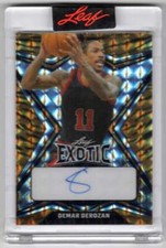 DEMAR DEROZAN AUTO 2022-23 Leaf Exotic Tiger /7 Mosaic Autographs Bulls ID:55036