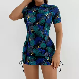 Costume da bagno donna due pezzi protezione antieruzione cutanea top attivo protezione UV surf - Foto 1 di 20