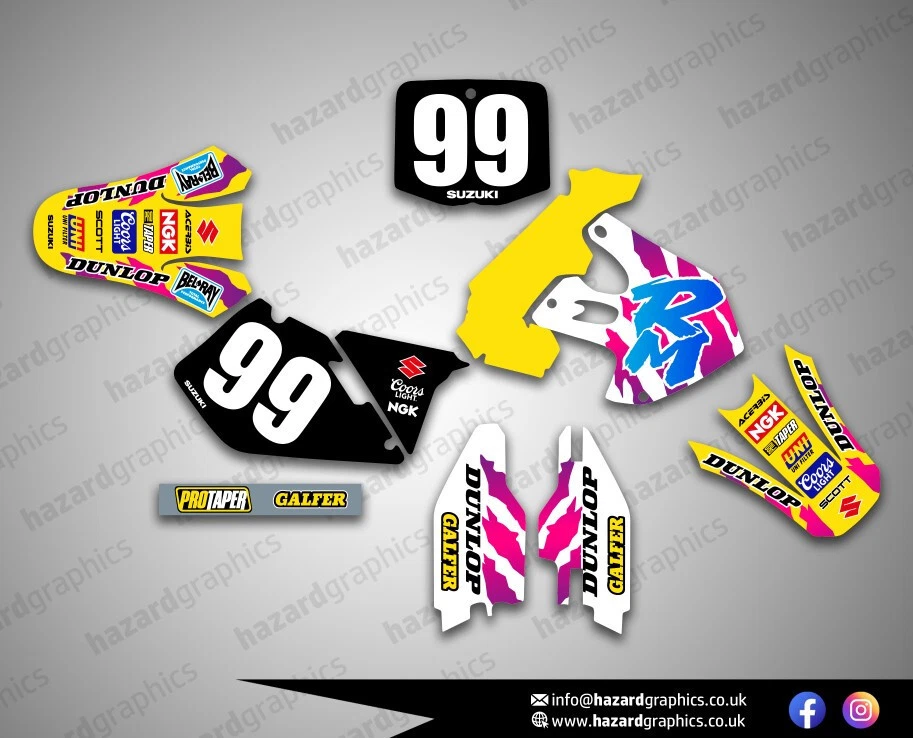 Графический комплект Suzuki RM125 RM250 RM 125 250 1999-2000 99-00 - Изображение 1 из 1
