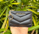 Michael Kors Jet Set Travel Small Coin Pouch Id Holder Wallet Quilted Black