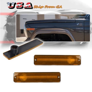 2X Amber Lens Front Side Marker Parking Lights For 1984-1991 Jeep Grand Wagoneer - Picture 1 of 9