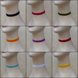 Collar Gargantilla Terciopelo Clásico Hecho a Mano 6mm 10mm 16mm 20 Preciosos Colores - Imagen 1 de 21
