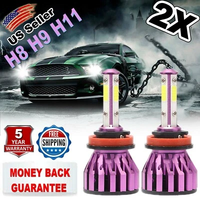 H11 4-Sided LED Headlight 6000K 2000W 300000LM Kit High or Low Beam Super Bright - Image 1 of 4