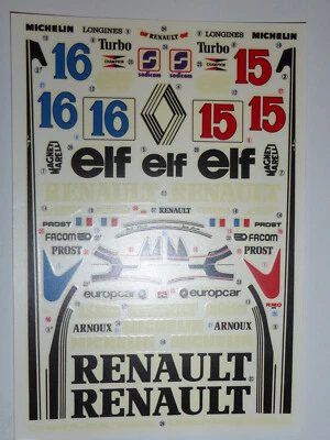 Decal 1:20 für TAMIYA Bausatz Nr. 20018 - Renault RE 30 B Turbo - Prost - Arnoux - Bild 1 von 2