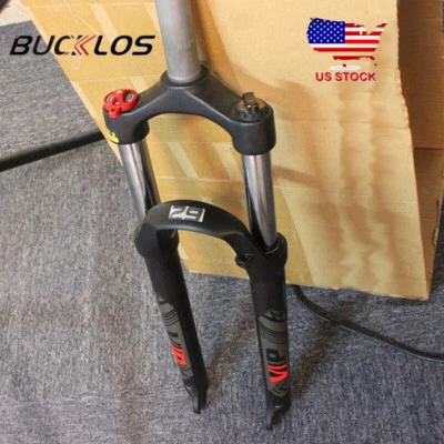 1-1/8" Threadless Suspension Fork MTB Bike 26/27.5/29" Cycling Forks Disc 9mm QR - Image 1 of 4