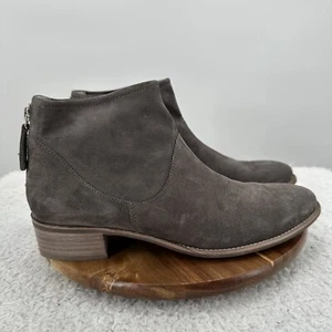 Paul Green Logan Boots Womens US 9 Gray Suede Leather Zip Ankle Booties - Picture 1 of 13