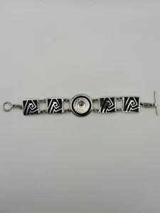 "Pulsera de plata de ley 925 diseño calendario maya incrustación 7,5"" México" - Imagen 1 de 11