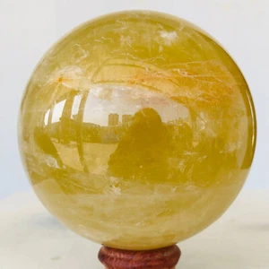 754g Natural Citrine Quartz Crystal Sphere Mineral Specimen Reiki Healing R734 - Picture 1 of 18
