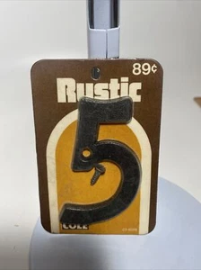 Vintage Cole Rustic Aluminum Cast Metal Mailbox Letters NOS Number 5 - Picture 1 of 5