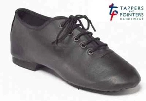 Zapato de jazz negro con suela dividida de cuero - Imagen 1 de 2