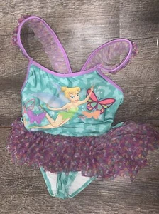 Disney store sz 10 tinkerbell princess bikini swimsuit vguc butterfly wings  - Picture 1 of 6